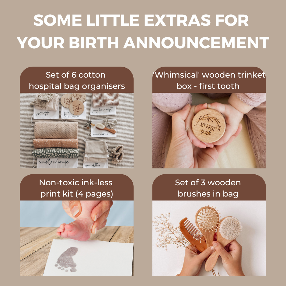 Wooden 'Welcome to the world' birth announcement disc - Classic