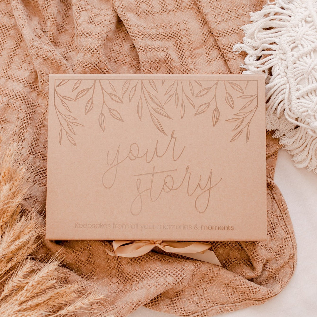Keepsake Box - Vine (non-custom) "YOUR STORY" - fits our wooden baby book
