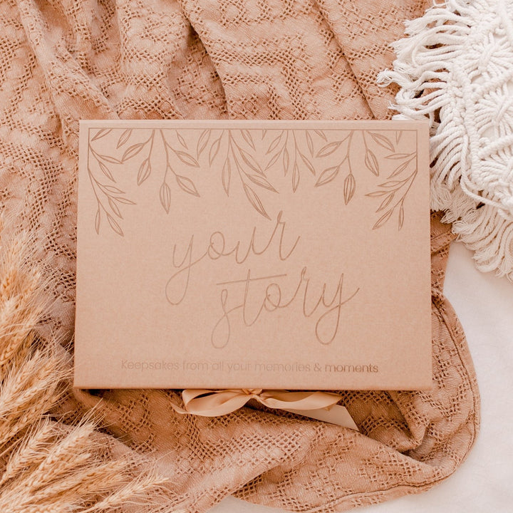 Keepsake Box - Vine (non-custom) "YOUR STORY" - fits our wooden baby book