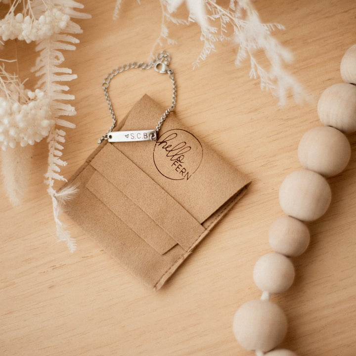 Engraved stainless keepsake bracelet