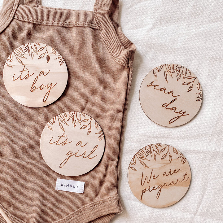 MINI pregnancy announcement discs - VINE