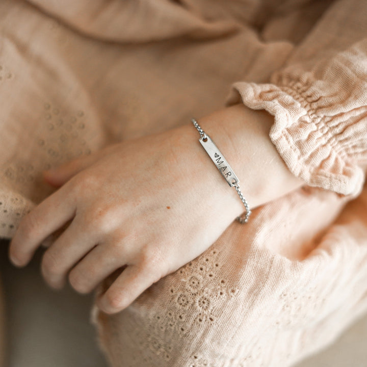 Engraved stainless keepsake bracelet