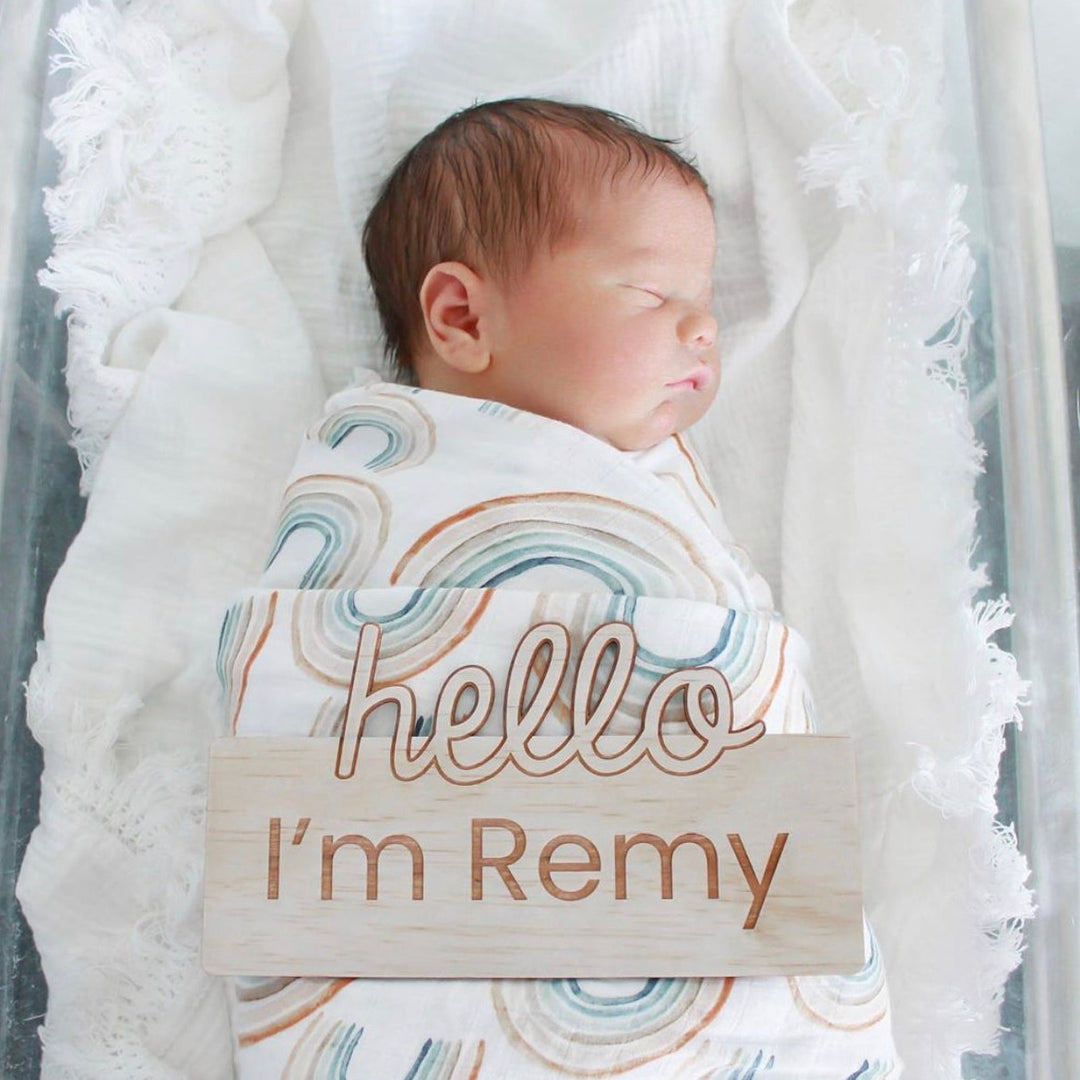 Personalised name plaque - "HELLO I'M ......"