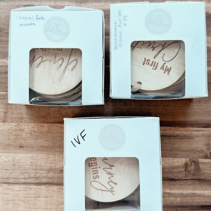 Seconds - Wooden Month Milestone Card Discs - Classic