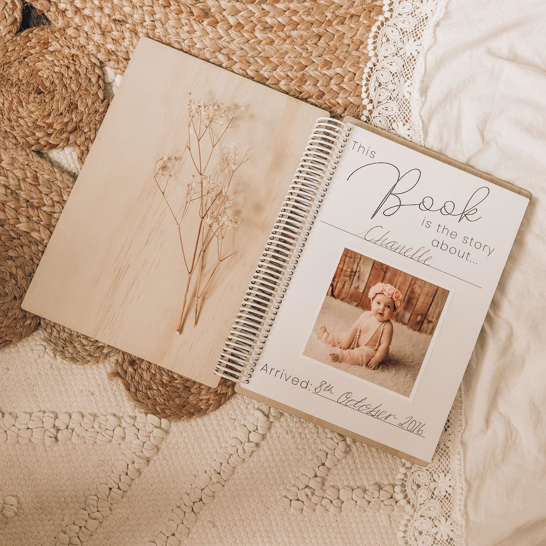 SLIGHTLY FLAWED - YOUR STORY - A wooden baby memory book
