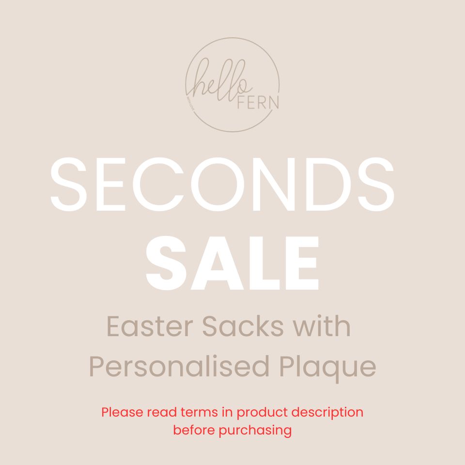 Easter Sacks FLAWED (customised with letter + name plaque) - (Seconds Sale)