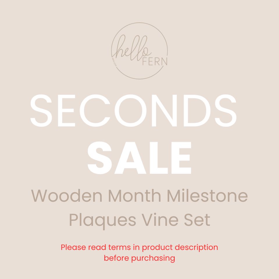 Wooden Month Milestone Plaques - Vine (Seconds Sale)