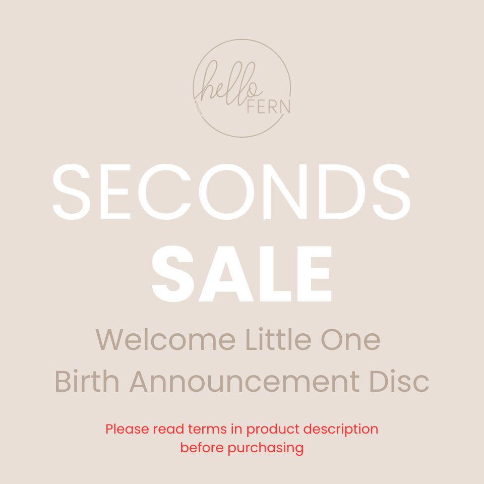'Welcome Little One’ Wooden Birth Announcement Disc - Whimsical (Seconds Sale)