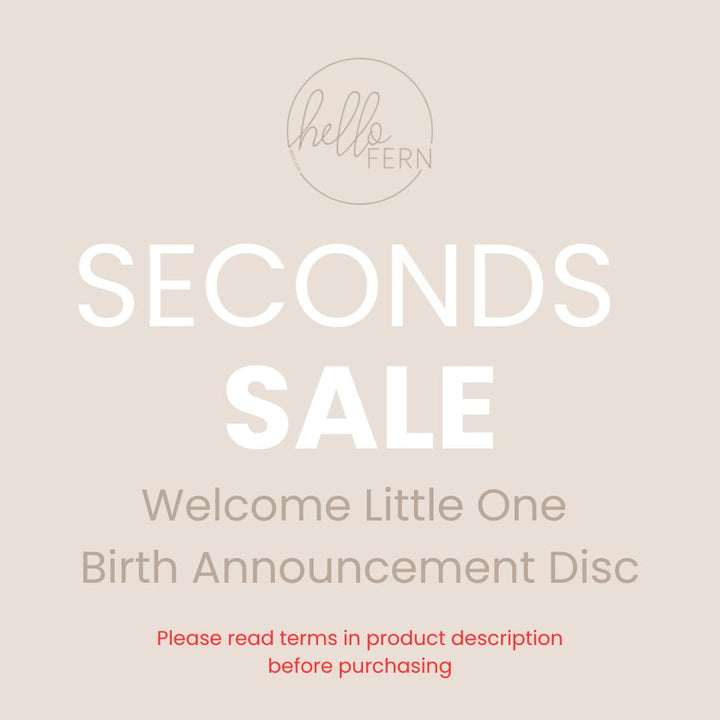 'Welcome Little One’ Wooden Birth Announcement Disc - Whimsical (Seconds Sale)