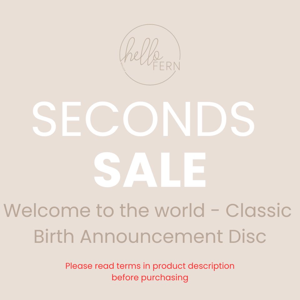'Welcome to the world' Wooden Birth Announcement Disc - Classic (Seconds Sale)