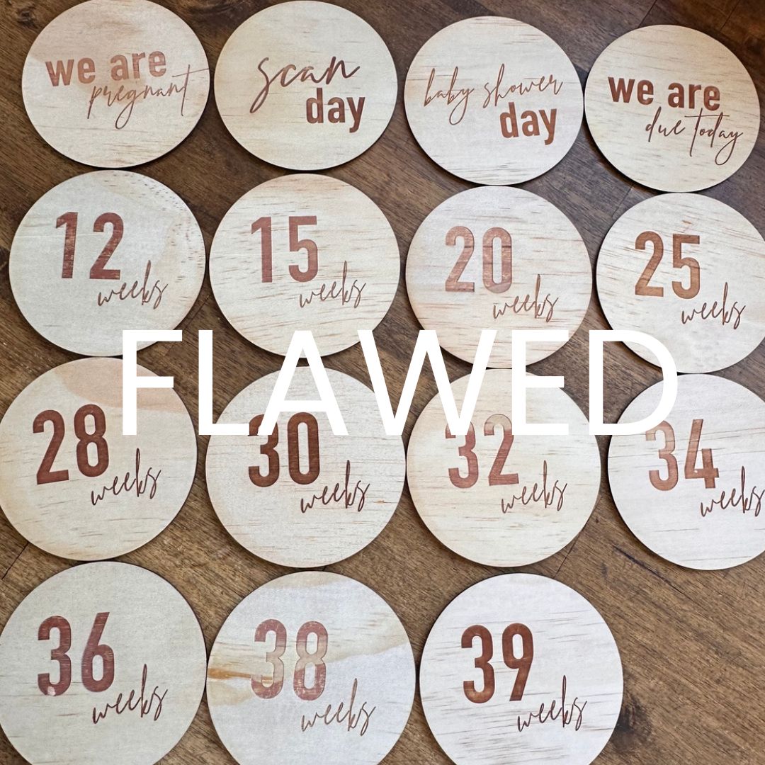 Wooden Pregnancy Milestone Card Discs - Classic (Seconds Sale)