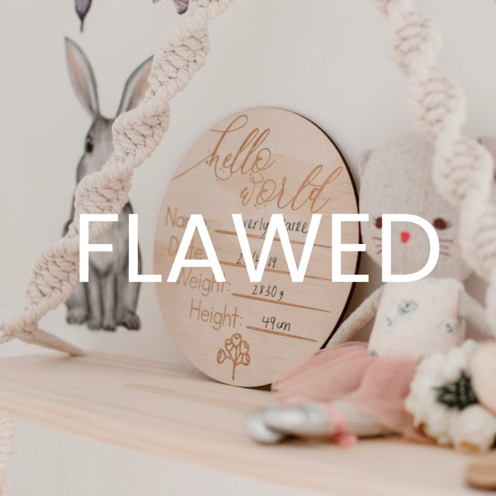 'Hello World' Wooden Birth Announcement Disc - Australiana (Seconds Sale)