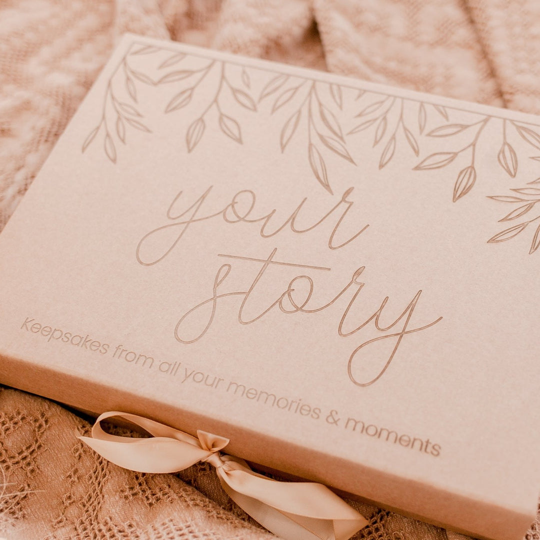 Keepsake Box (non-custom) "YOUR STORY" - fits our wooden baby book