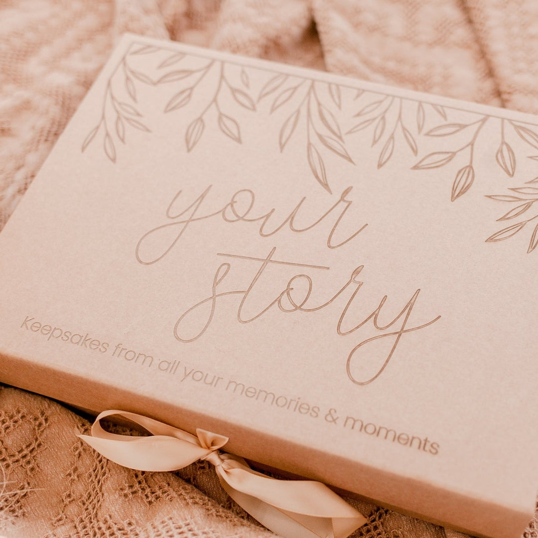 Keepsake Box - Vine (non-custom) "YOUR STORY" - fits our wooden baby book (Seconds Sale)