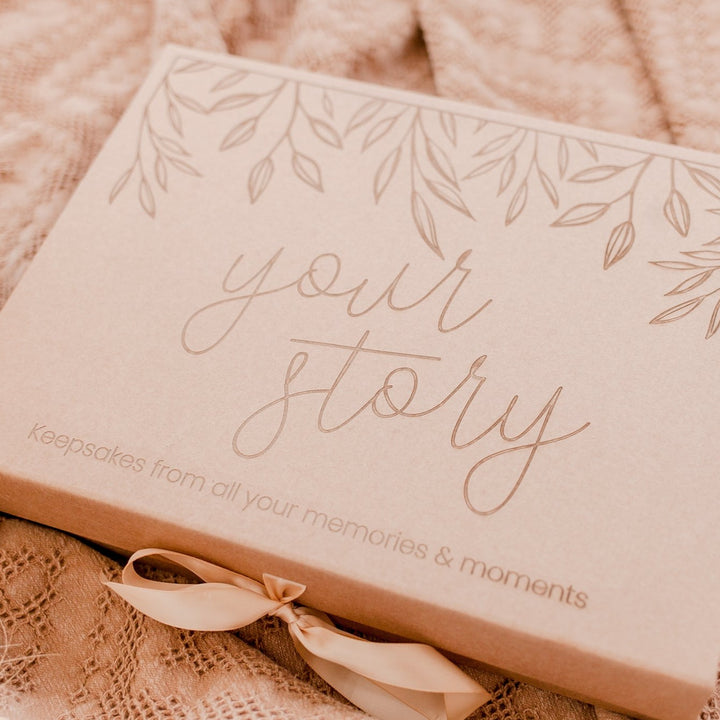 Keepsake Box - Vine (non-custom) "YOUR STORY" - fits our wooden baby book (Seconds Sale)