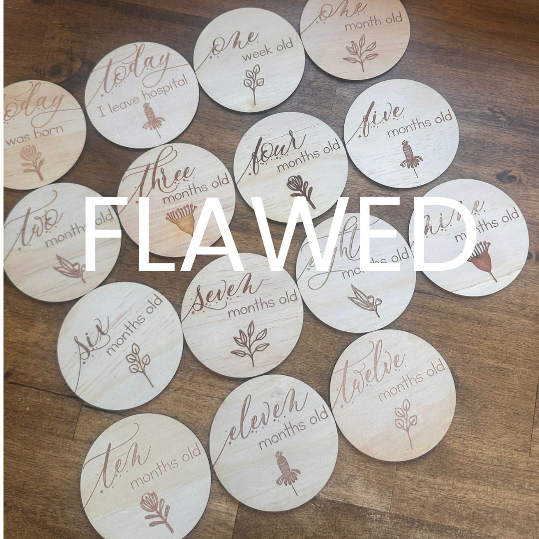 Wooden Month Milestone Card Discs - Australiana (Seconds Sale)