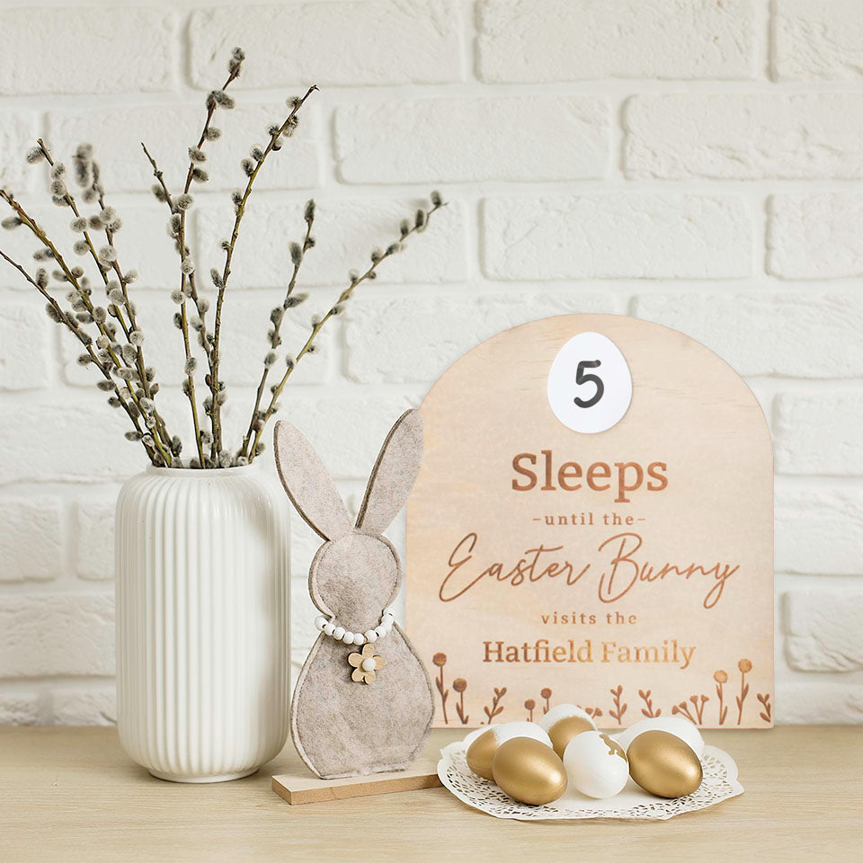 Easter Bunny Countdown Sign (customised with name) – Hello Fern
