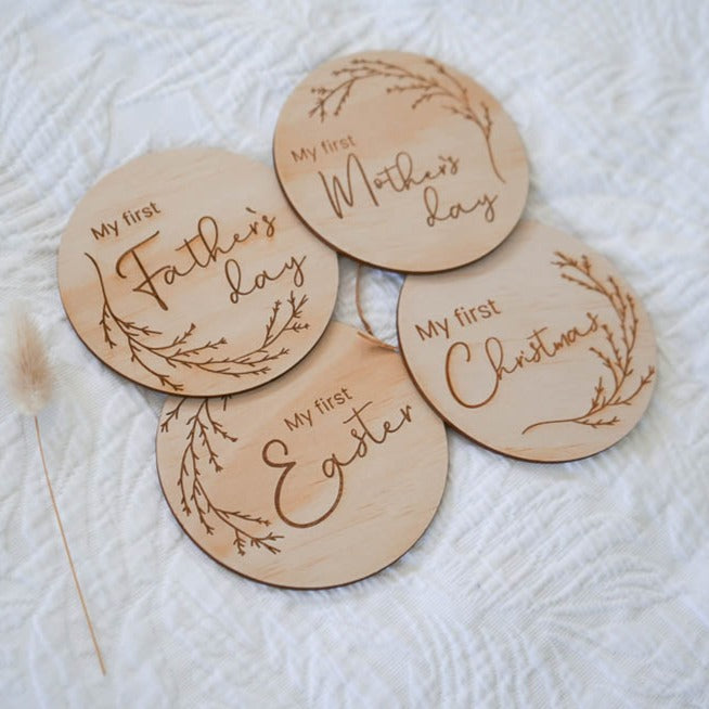Wooden special calendar date discs - Whimsical