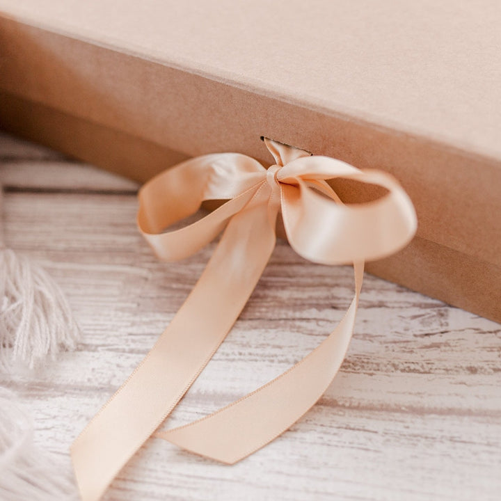 A4 Keepsake + Document Box - 'My moments + memories' with ribbon